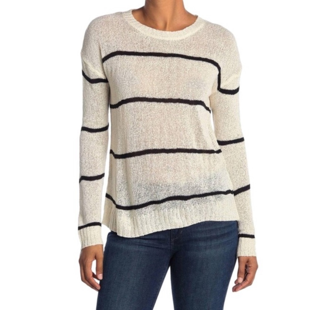 Bobeau Striped Dolman Sweater, Medium